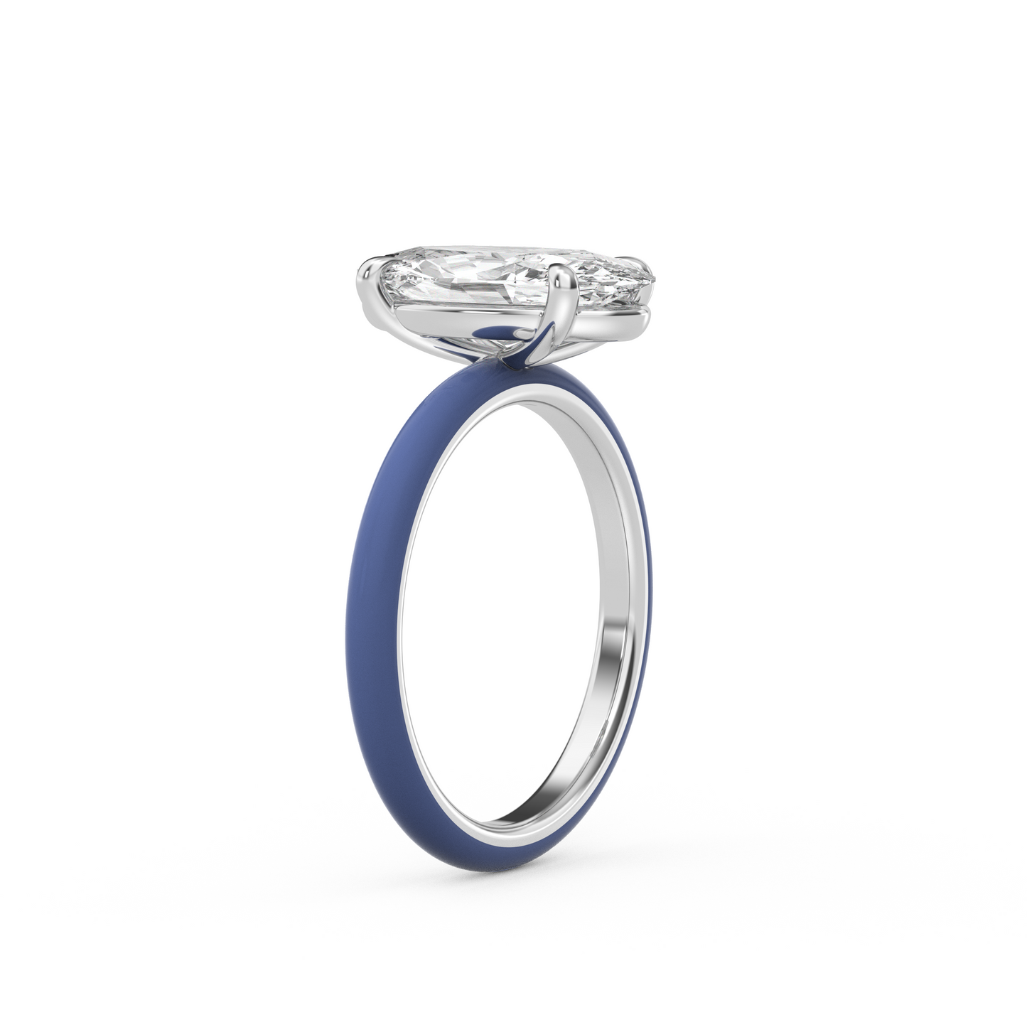 Moval Moissanite Enamel Ring