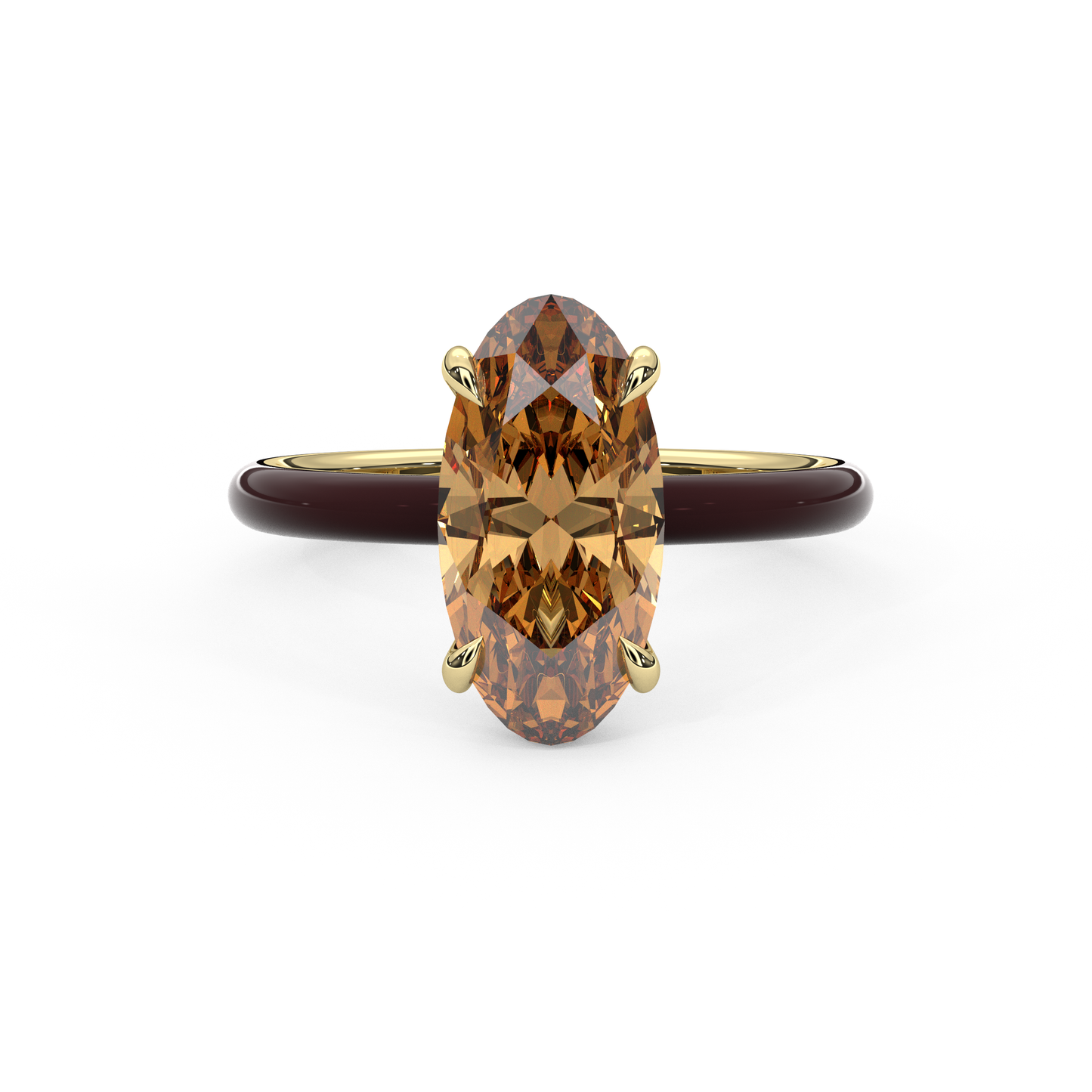 Moval Moissanite Enamel Ring