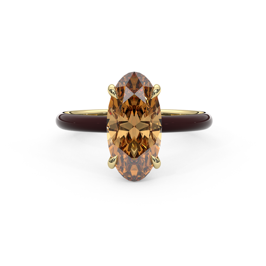 Moval Moissanite Enamel Ring