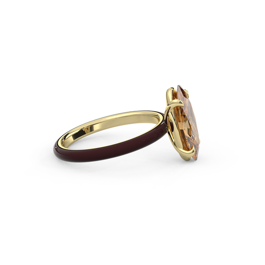 Moval Moissanite Enamel Ring
