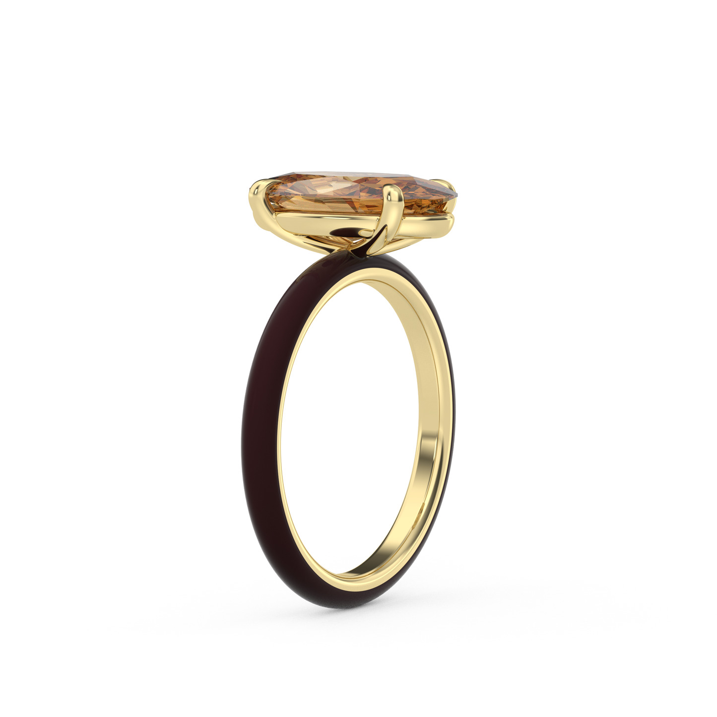 Moval Moissanite Enamel Ring