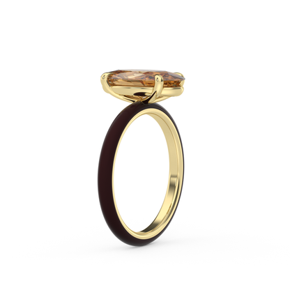 Moval Moissanite Enamel Ring