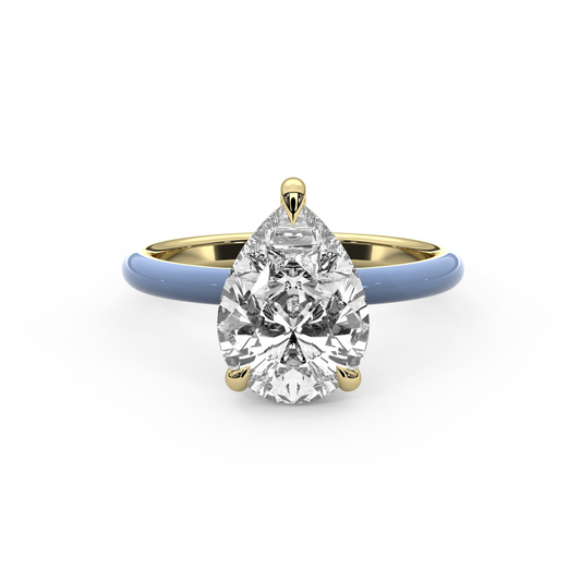 Clear Pear Lab Diamond Enamel Ring