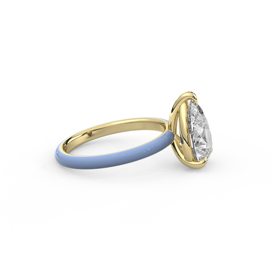 Clear Pear Lab Diamond Enamel Ring