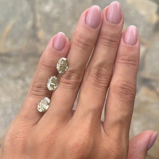 FLASH SALE - Chartreuse Oval Moissanites